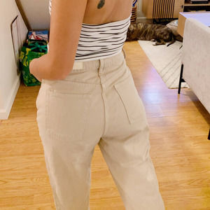 Zara Straight Leg Khaki Jeans